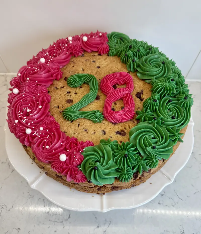 Wicked-themed double layered cookie cake